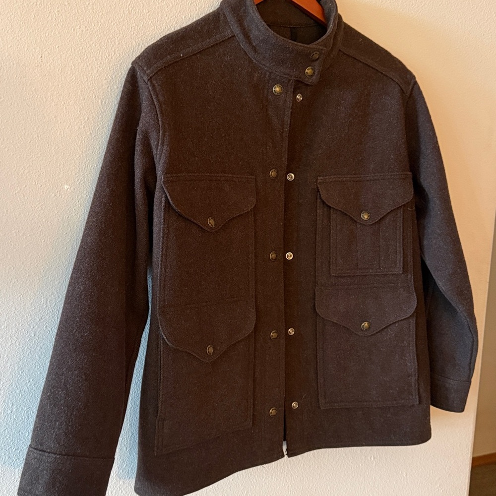 Rare Vintage USA C.C. Filson Virgin Wool Mackinaw Cruiser brown Women’n Jacket m - Picture 5 of 11